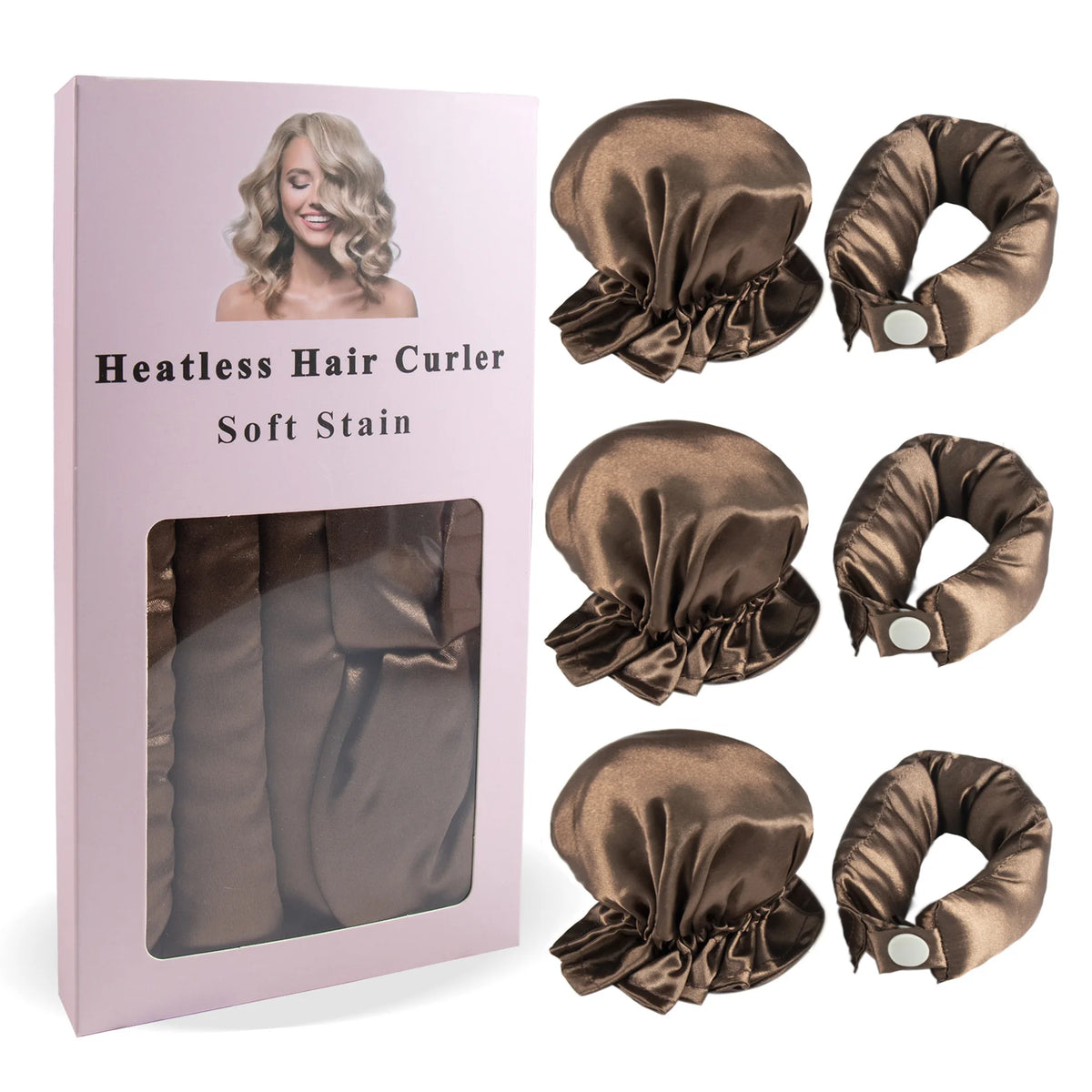 Transform Your Hair Overnight with Our 3Pc Satin Heatless Curling Rod Set - Perfect for Effortless Curls and Stylish Updos!